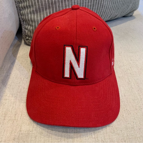 adidas Other - Adidas Nebraska Cornhuskers N Collegiate Strapback Baseball Sports Red Cap Hat